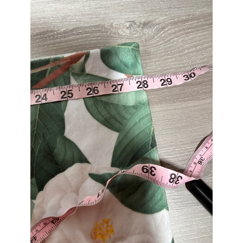 Minky Couture White Camellia Floral Plush Pillowcase Green Leaves Botanical - Picture 8 of 8